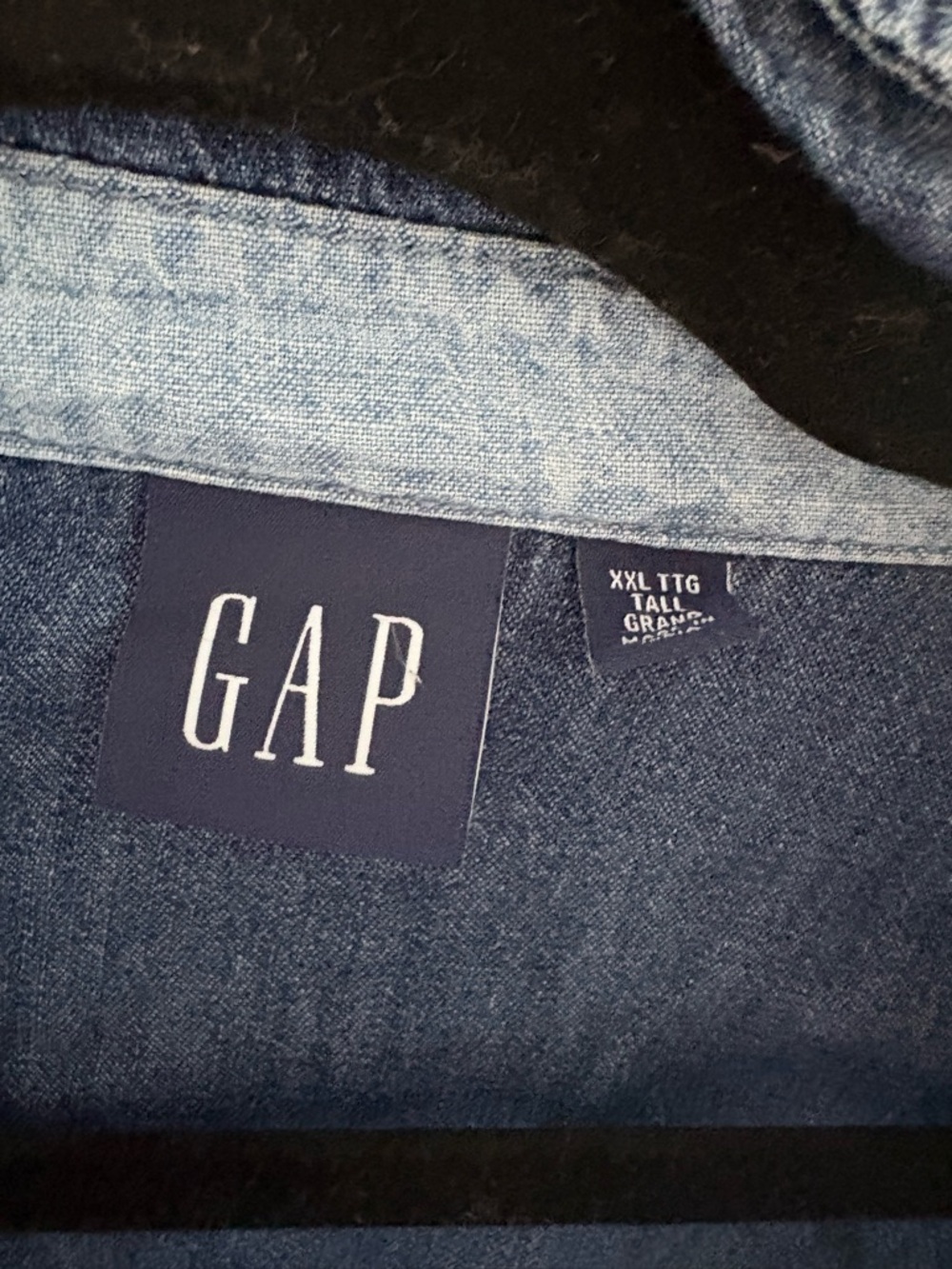 GAP Dark and Light Blue Denim Shirt - Picture 2 of 2